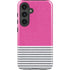 Pink and Grey Stripes Galaxy S25 Impact Case